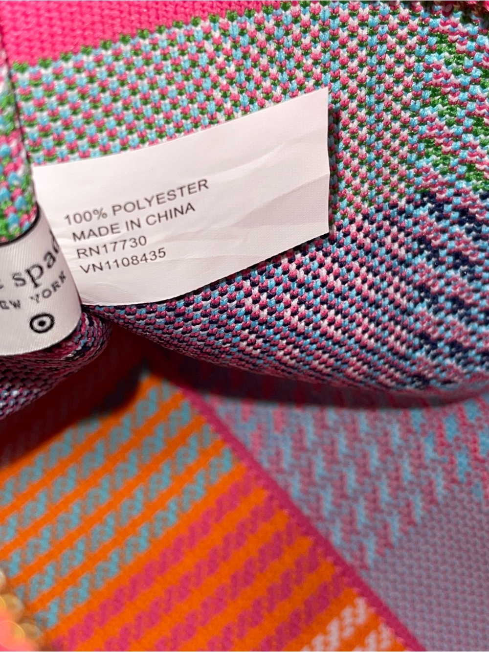 Kate Spade Pink Multi-Color Woven Mini Tote - Picture 8 of 11